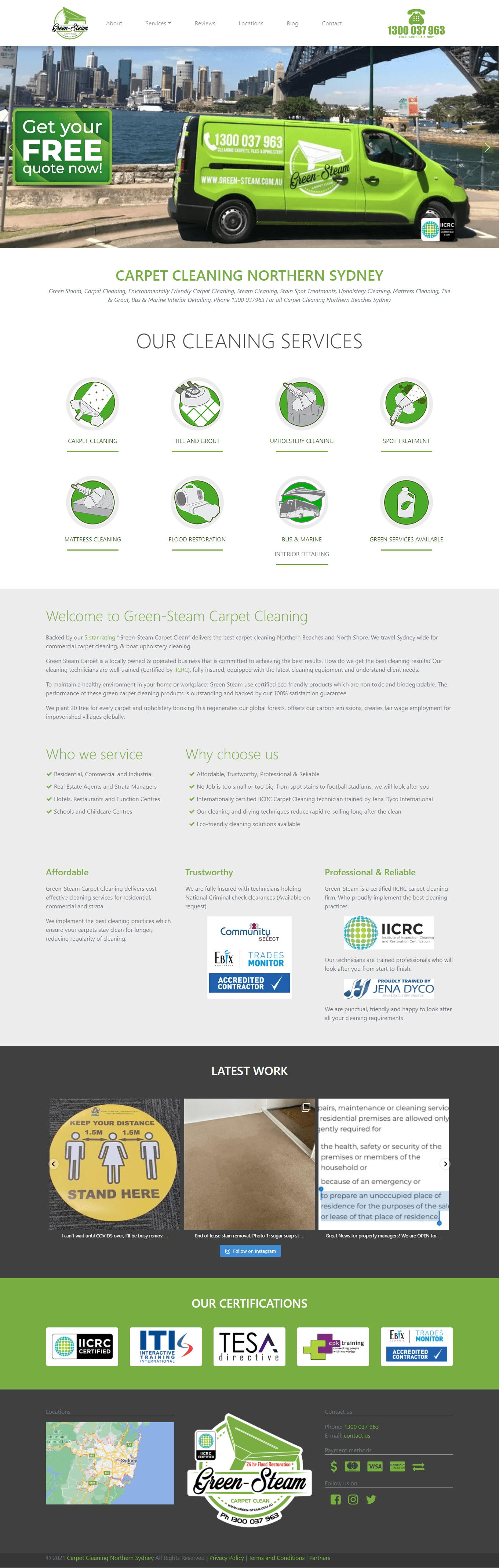 green-steam.com.au website design