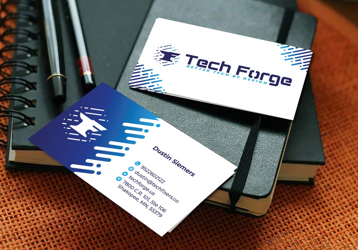 Tech Forge Diseño de Tarjeta de Visita Moderna